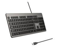 Unitek SlimTap Lekka klawiatura przewodowa szara - 1540409 - zdjęcie 3